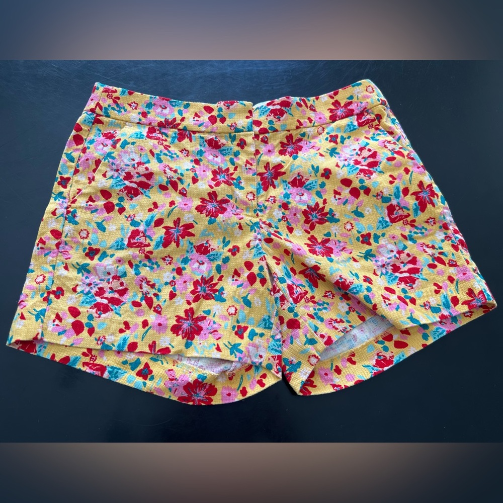 J CREW yellow & red floral shorts